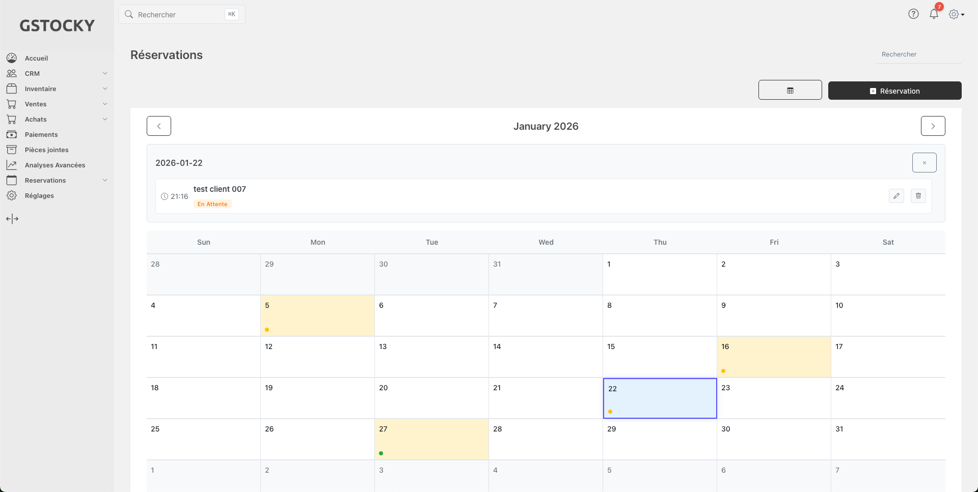 Reservations Management